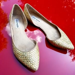 Steve Madden Mirrored Gold Flats